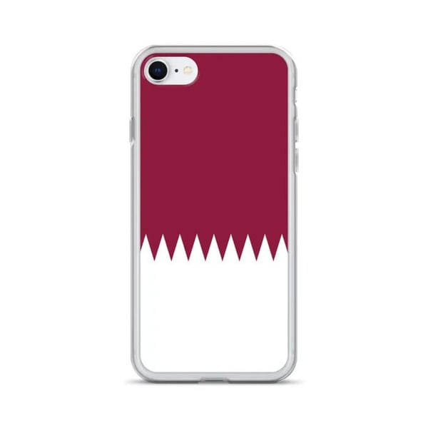 Telefonfodral – Qatarflagga – Kompatibel med iPhone SE – Mjuk fodral – Stöttålig och chokresistent - Silikon - Pixelforma