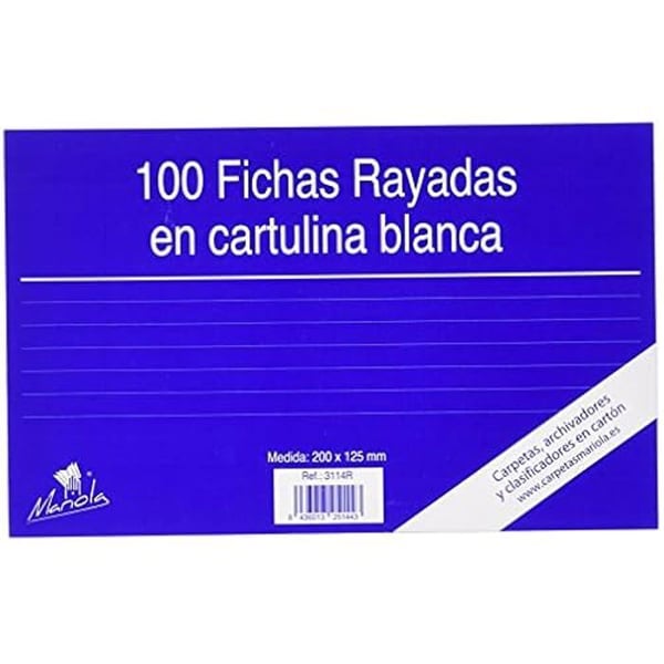 Randiga kort - MARIOLA - 3114R - Paket med 100 - 200 x 120 mm - Elegant pappersvaror
