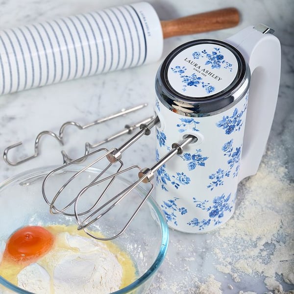 Handmixer 300W - Laura Ashley - China Rose - Flera hastigheter, robusta och hållbara vispar och krokar i rostfritt stål