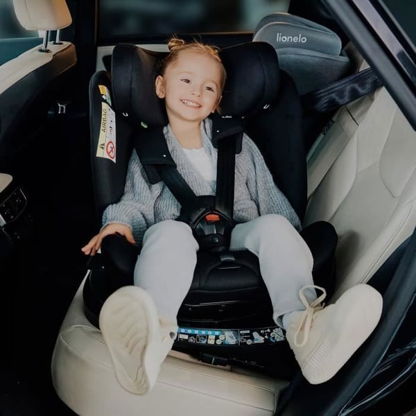 LIONELO Brave i-Size - Evolutionsbarnstol - 360° svängbar bas - 40-150 cm - Från 0 till 36 kg - ISOFIX - Grupp 0/1/2/3 - Grå