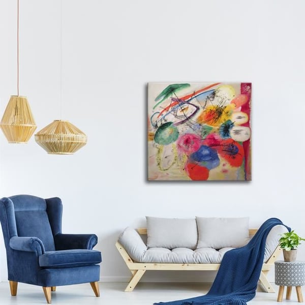 Legendarte - Målning, Tryck på duk - Svarta linjer - Wassily Kandinsky cm. 50x50