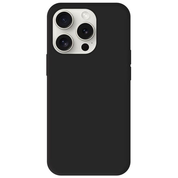Vanligt mattsvart silikonfodral som är kompatibelt med Apple iPhone 15 Pro
