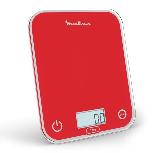 Moulinex BN50U3 Elektronisk Kökvåg 5kg Precision 0,5g Röd i Glas