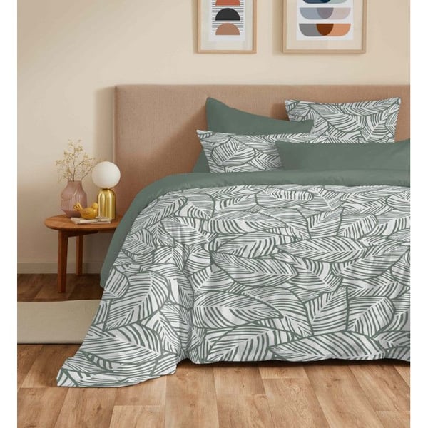 Komplett paket dubbelsängsöverdrag med vändbar "Vanessa" 6 delar för säng 180 x 200 "King Size" Fira Romarin