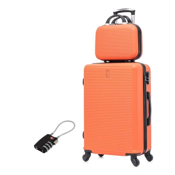 Stort Resväska 75cm 23kg med Necessär | CELIMS Weekendväska | 360-hjul | Hänglås | Orange