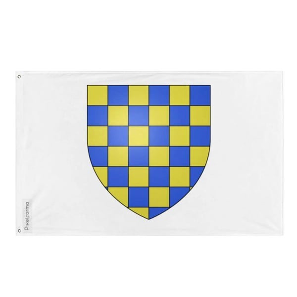 Flagga Raoul I av Vermandois – 60 x 90 cm – Hållbar polyester – 2 metallöglor – Inomhus / Utomhus – Pixelforma