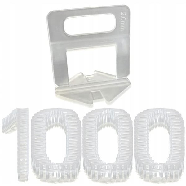 Nivelleringsklipp för kakel - Omärkt - 2 mm - Pack om 1000 st - Enkel och snabb installation