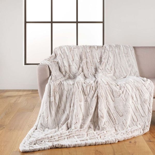 Rutig Imitation Päls "Lodjur" 125x150cm Naturals