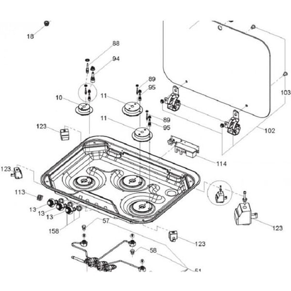 TÄNDKOPPSHÄLLA, 550 FÖR DOMETIC HÖP * 1053103188 PI8063 931000003 CU311 9310
