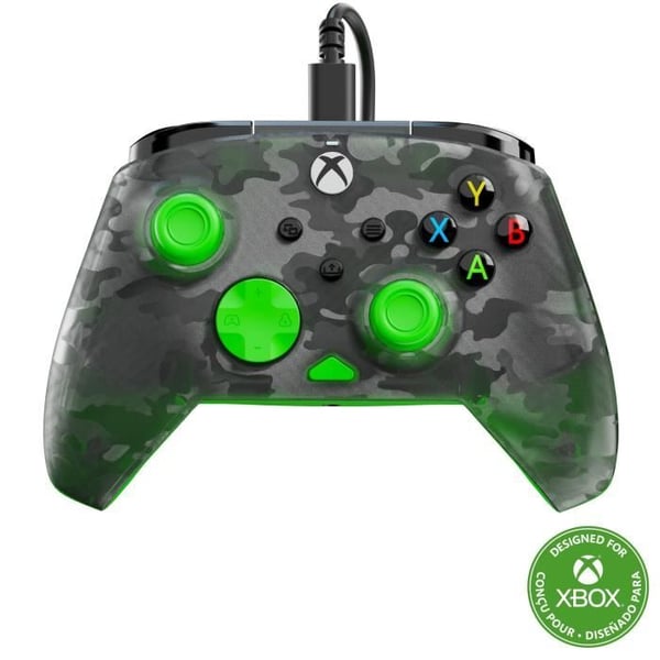 Spelkontroll - Xbox Series X|S, Xbox One och PC - Rematch Core - RGB - Trådad - Kamouflage Svart / Grön - TURTLE BEACH