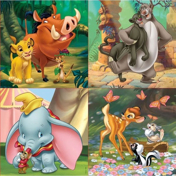 Disney Animals Progressive Pussel - EDUCA - Från 9 till 25 bitar - För barn