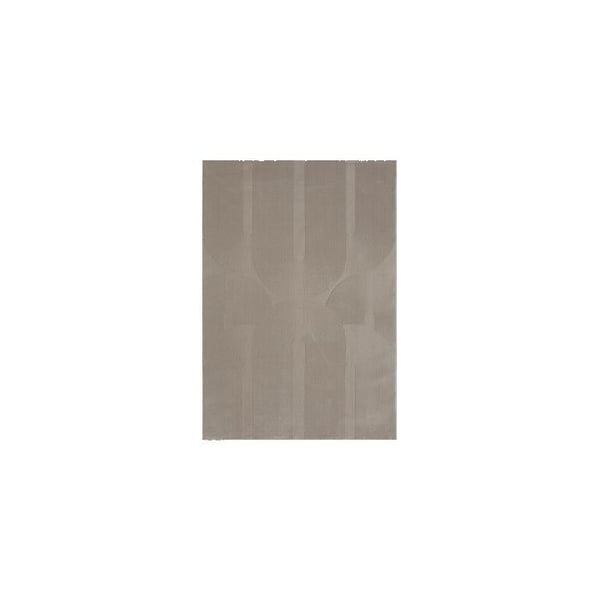 Modern matta med minimalistisk relief, halkfri, tvättbar, mjuk sammet 12 mm, chic vardagsrum (Dimension: 80x150 cm - Färg: Beige)