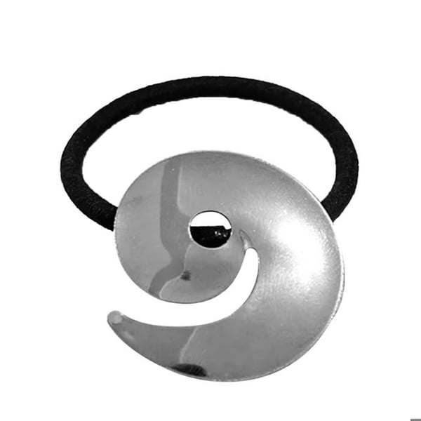 Hårsnodd - AVIZAR - Spiral Echo Manschett - Polerat Metall - Svart - Glittrande Silver Hårsnodd - AVIZAR - Spiral Echo Manschett - Polerat Metall - Svart - Glittrande Silver