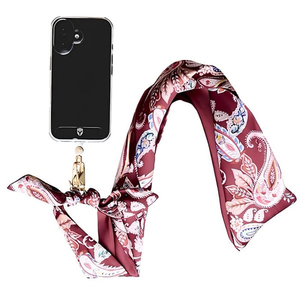 Avtagbar scarf-rem för universell smartphone med bandana-mönster, Bordeaux