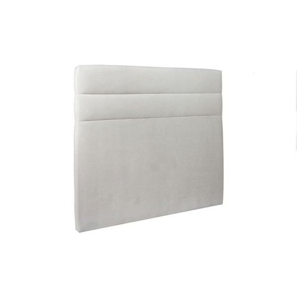 Sänggavel Linjer Sammet Ljusgrå L 140 cm - Tjocklek 10 cm stoppad - Design sänggavel i massivt trä