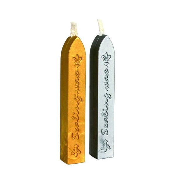 MégaCréa DIY - Vaxstift för sigill med guld- och silverveke 2 stycken