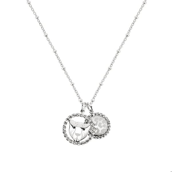 Halsband - MORELLATO - SATF03 - Stål - Sten - Silverfärgad - 40+5 cm