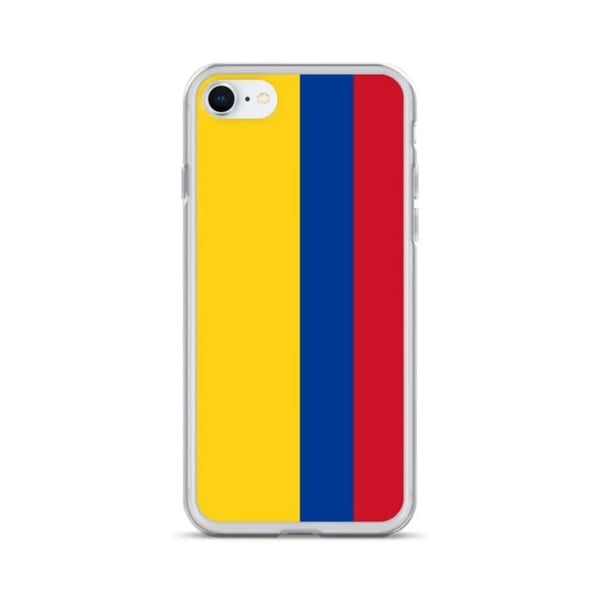 Mobilskal – Colombiansk Flagga – Kompatibel med iPhone SE – Mjukt Fodral – Stötsäkert och Skakaresistent - Silikon - Pixelforma