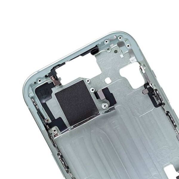 Centralchassi för iPhone 15, ersättningsram i ljusgrön.