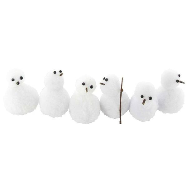 Pompar - 0 - Paket med 72 - Vit - Varierande diametrar - Tyg