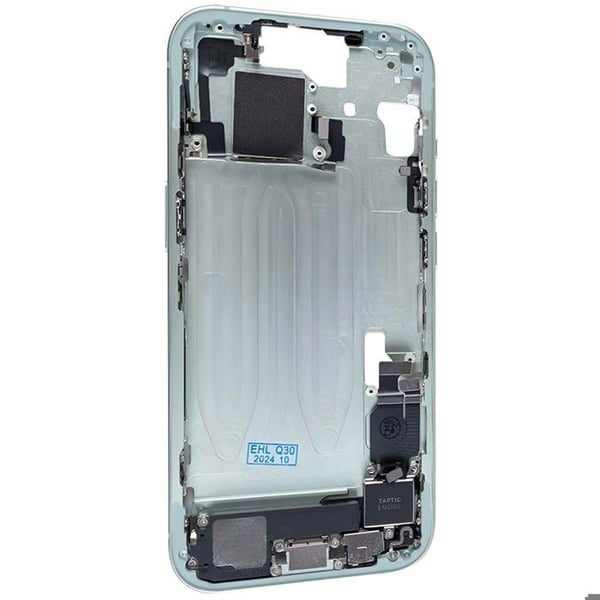 Centralchassi för iPhone 15, ersättningsram i ljusgrön.
