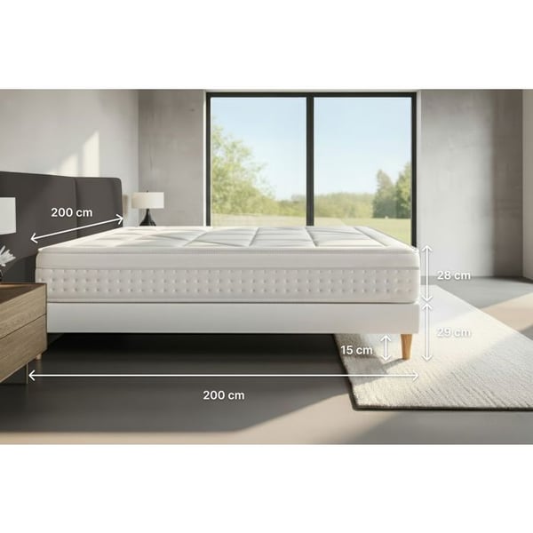Pack Tjugo Åtta 200 x 200 cm sängbotten Kit Vit