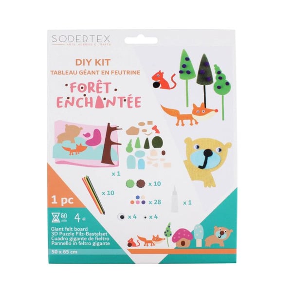 Kit för tavla i filt Förhäxad skog