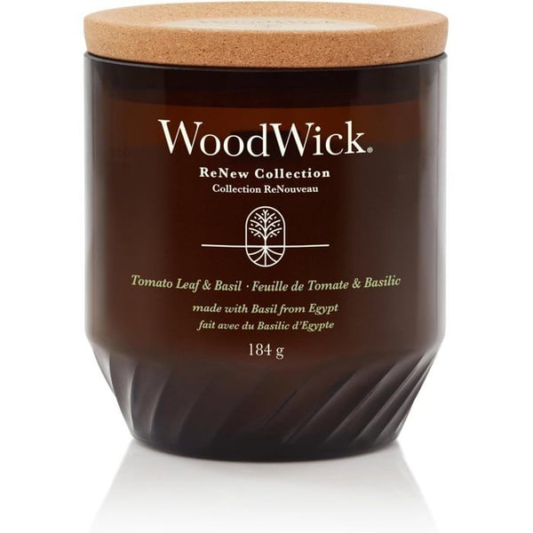 Luktljus - WOODWICK - Renew - Tomatblad - Träveke - 55h brinntid