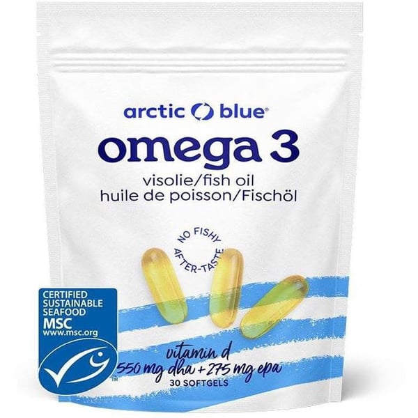 Arctic Blue Omega 3 30 kapslar (550 mg DHA, 275 mg EPA).