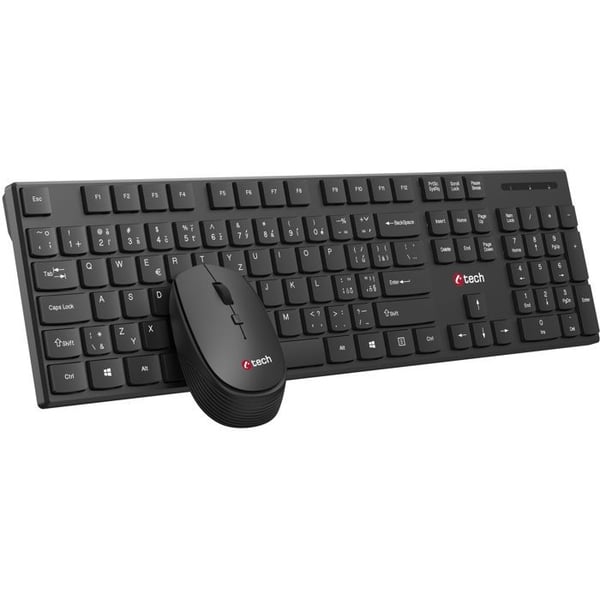 Tangentbord och musset - C-TECH - WLKMC-03 - Trådlös - USB - 1600DPI - Svart