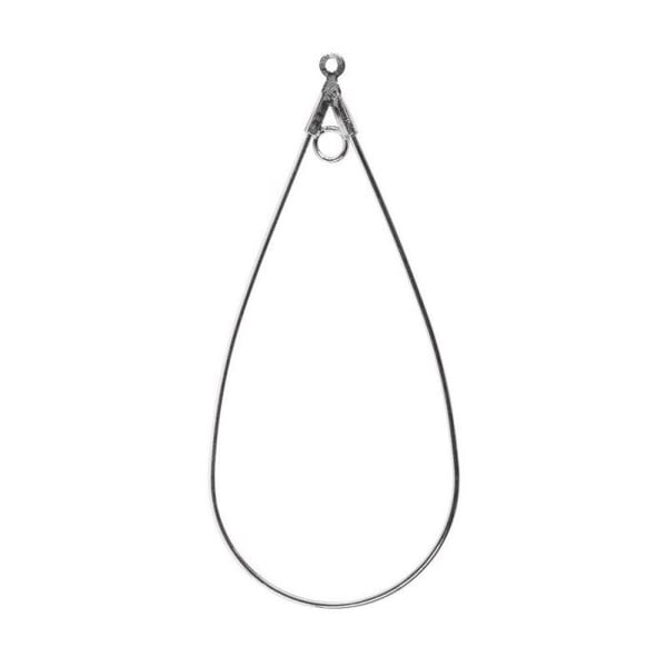 Ovalt kreol med ögla, silver, 26x52mm, 2 st Ovalt kreol med ögla, silver, 26x52mm, 2 st