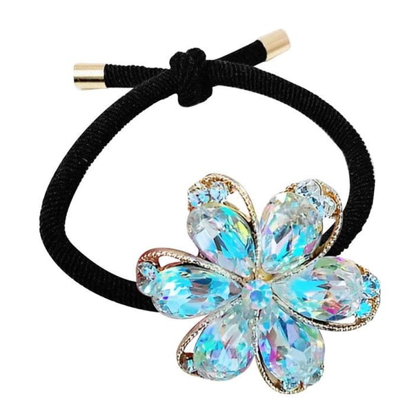 Hårsnodd - AVIZAR - Lyst Blomma - Fina Strass - Vit - Dam