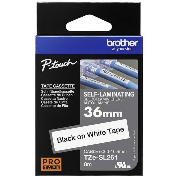 Bande auto-plastifiante Brother TZe, TZ TZESL261 Färg på band: vit Färg på text: svart 36 mm 8 m
