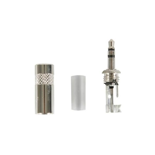 Rean - 3,5 mm kontakt med 3 punkter, metallkropp med kabelklämma