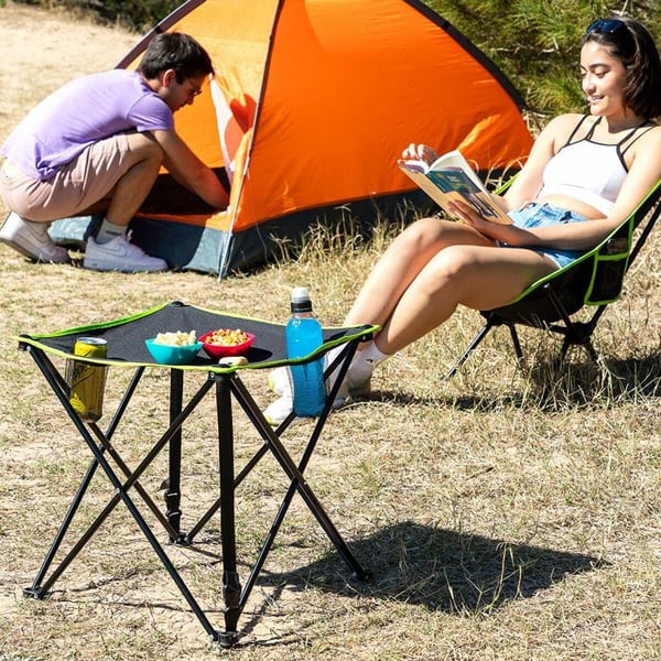 Fällbord för camping - Cafolby - InnovaGoods - 2 koppställ - Transportväska - Lätt och smidig