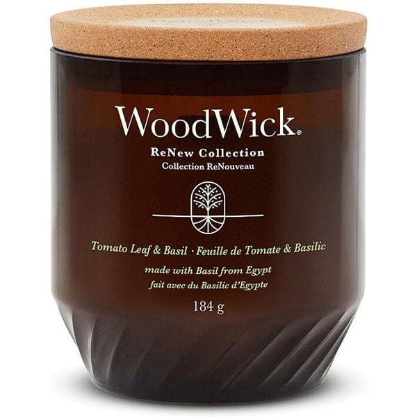 Luktljus - WOODWICK - Renew - Tomatblad - Träveke - 55h brinntid