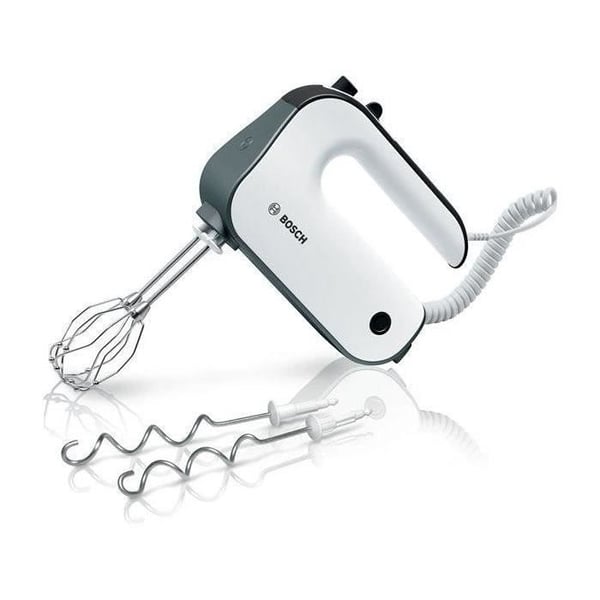 BOSCH MFQ49300 røremaskine - 850W - 2 specielle piskeris - 2 dejkroge i rustfrit stål - hvid