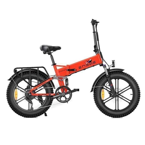 ENGWE Engine X Fällbar Elcykel – Fatbike – 20 Tum – Motor 250W – 7 Växlar – Räckvidd 100 km – Röd