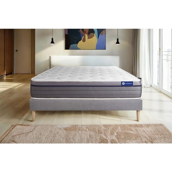 Sängset Madrass Sängbotten 200x200 cm - Grå Sängbotten (i kit) - ActiMemo Zen