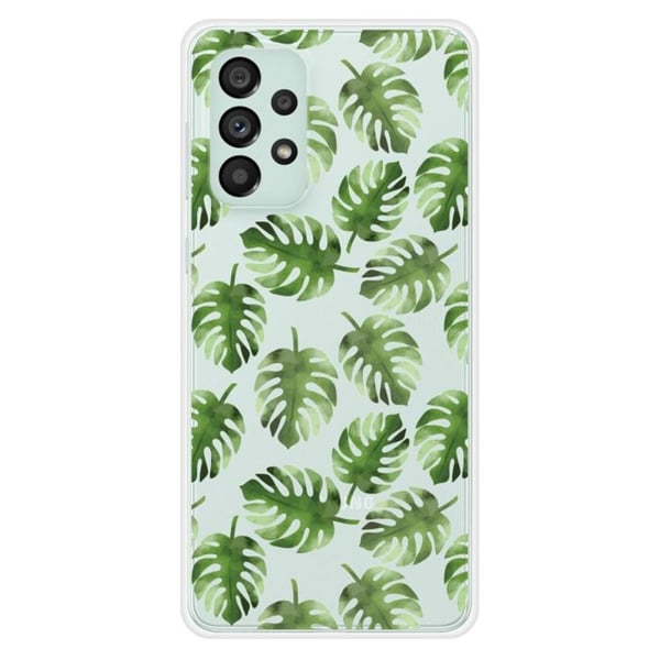 Siliconfodral - Kompatibel med Samsung Galaxy A73 5G - design med monstera-blad