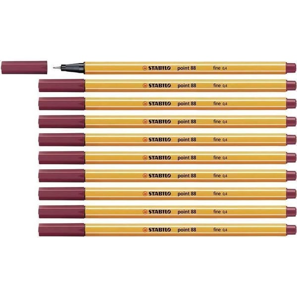Fineliner kulspetspenna Point 88 - Stabilo - 88-19 - Lila - Paket med 10 - Fin spets
