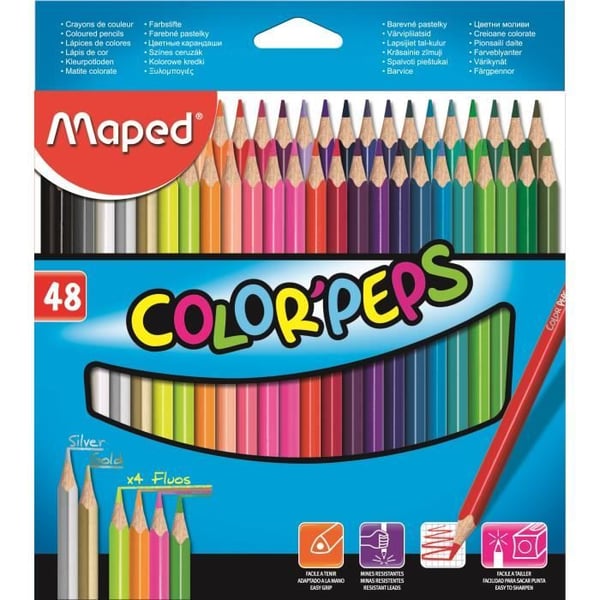 MAPED kartong med 48 Color'peps färgpennor