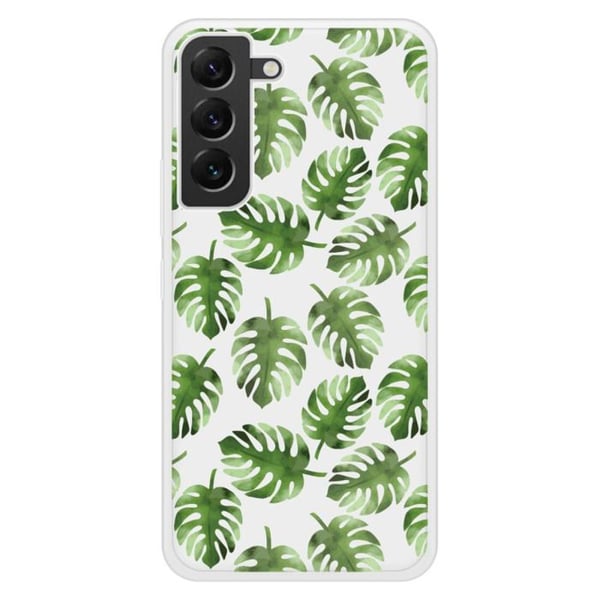 Siliconförstärkt skal med tryck kompatibelt med Samsung Galaxy S22 Plus Monstera-blad