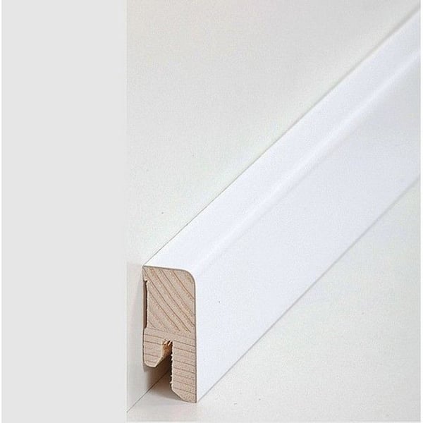 PROVISTON Fanerad träsockel 16 x 40 x 2500 mm Vit 12,5 meter | 5 stycken
