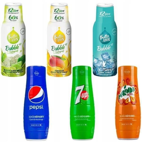 Syrup-pack - SODASTREAM - FruttaMax - 6 smaker - 500 ml och 440 ml - För sodamaskin