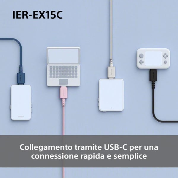 In-ear hörlurar - SONY - IER-EX15C - USB-C - Svart - Inbyggd mikrofon