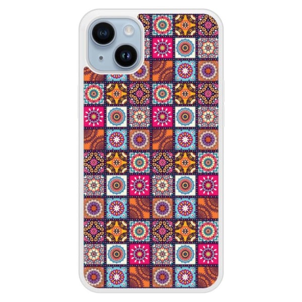 Silikonskal med förstärkt tryck kompatibel med Apple iPhone 14 Plus Patchwork Mandala
