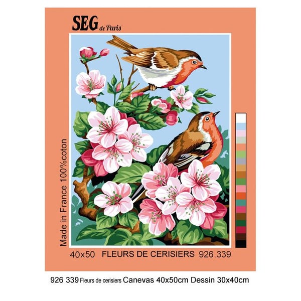 Canevas SEG Canevas Blommor av Körsbärsträd 40x50 cm