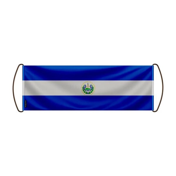 Rullbanner – Salvadorflagga – 24 x 70 cm – Polyester – Handflagga – Pixelforma
