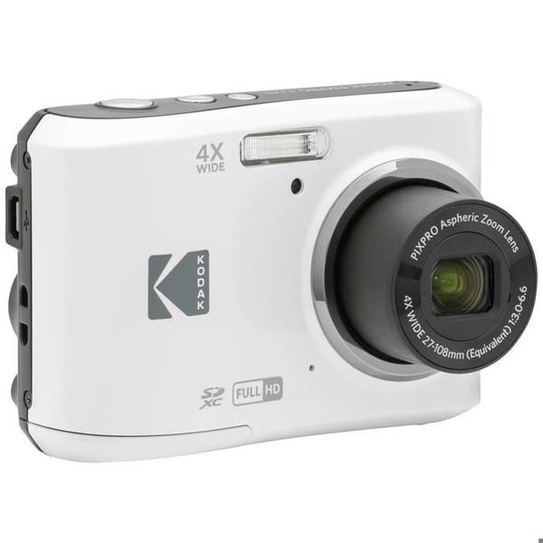 Kodak Pixpro FZ45 Friendly Zoom Digital Camera 16 Mill. pixel optisk zoom: 4 x vit Full HD-video, HDR-Vide